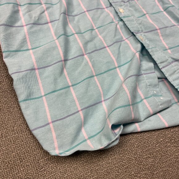 Vintage American Eagle Button Up Shirt Light Blue Short Sleeve Mens Large AE - Picture 2 of 9